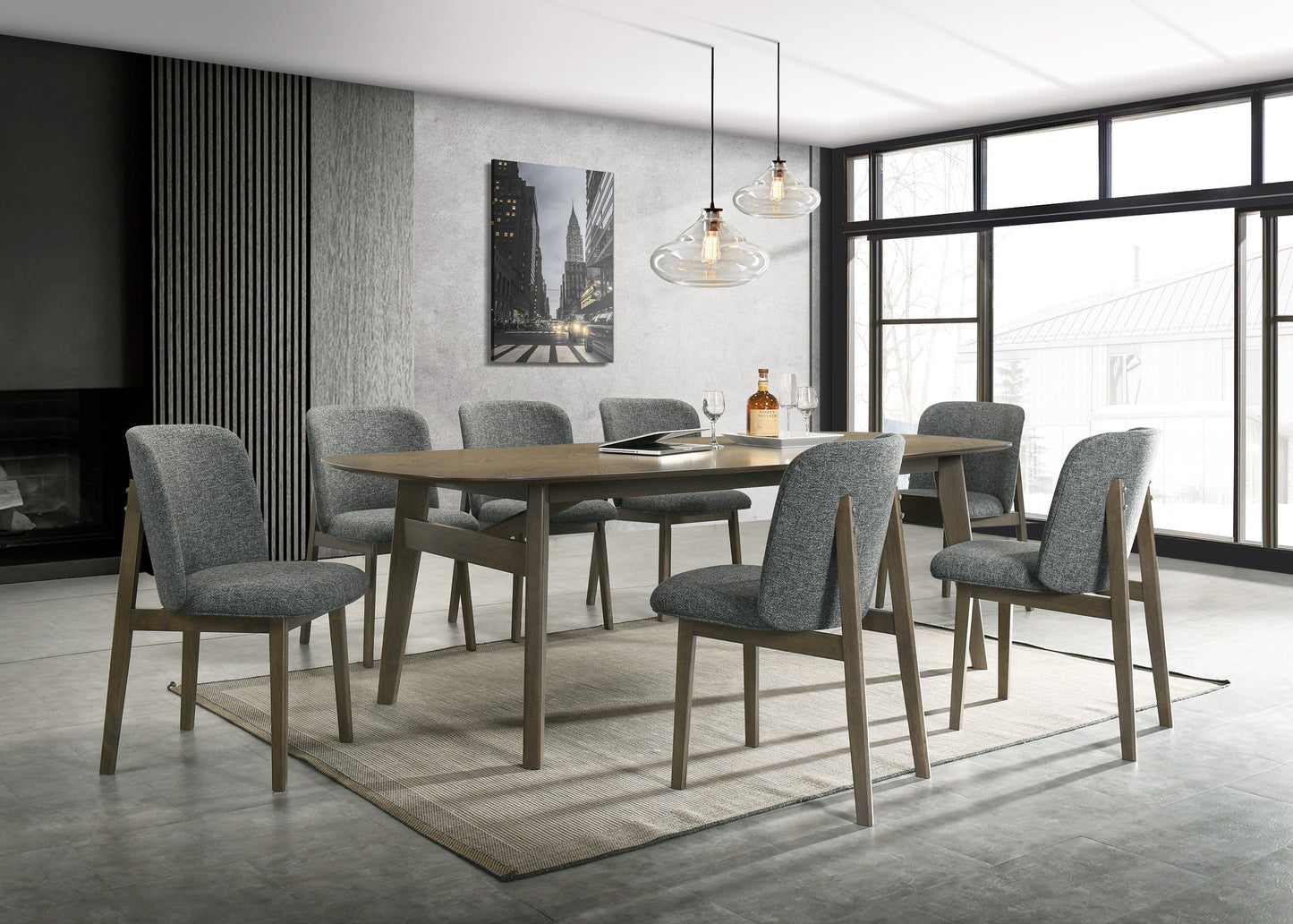 Modrest Costello Mid-Century Modern Wenge Dining Table A Timeless Fusion of Sleek Design and Rich Textures for Sophisticated Dining Spaces
