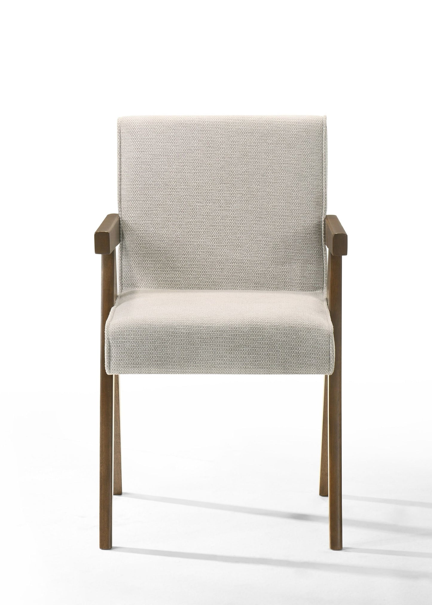 Modrest Joseline Modern Beige Fabric Walnut Dining Chair (Set of 2) A Timeless Blend of Elegant Design and Contemporary Comfort for Sophisticated Living Spaces