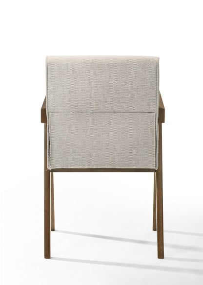 Modrest Joseline Modern Beige Fabric Walnut Dining Chair (Set of 2) A Timeless Blend of Elegant Design and Contemporary Comfort for Sophisticated Living Spaces