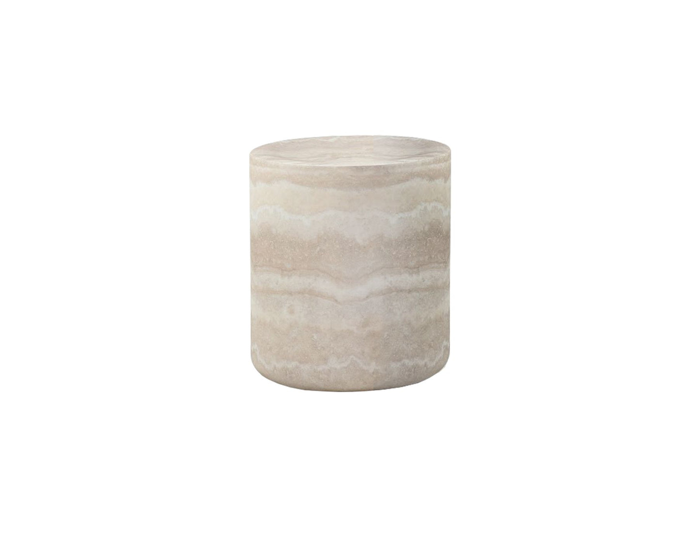 Modrest Benji - Modern Faux Travertine Round End Table