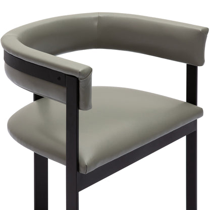 Modrest Boswell Modern Grey Faux Leather Black Dining Chair A Sophisticated Blend of Sleek Design and Contemporary Elegance for Stylish Living Spaces