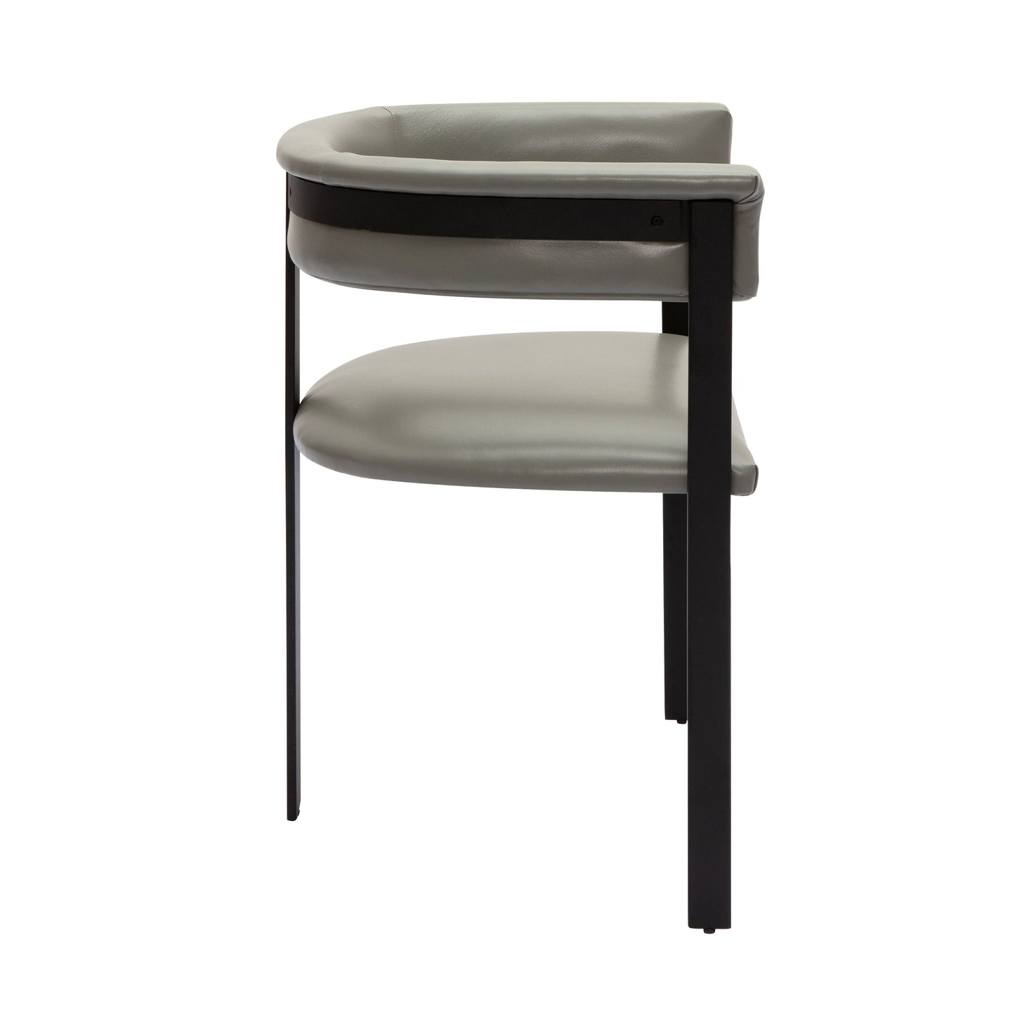 Modrest Boswell Modern Grey Faux Leather Black Dining Chair A Sophisticated Blend of Sleek Design and Contemporary Elegance for Stylish Living Spaces