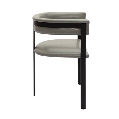 Modrest Boswell Modern Grey Faux Leather Black Dining Chair A Sophisticated Blend of Sleek Design and Contemporary Elegance for Stylish Living Spaces