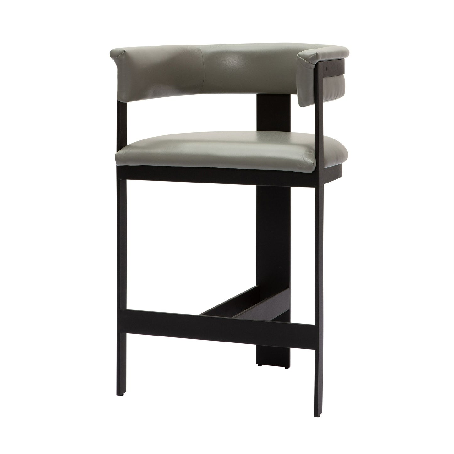Modrest Boswell Modern Grey Faux Leather Black Counter Chair A Sophisticated Blend of Sleek Design and Contemporary Elegance for Stylish Living Spaces