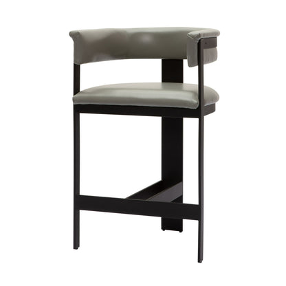 Modrest Boswell Modern Grey Faux Leather Black Counter Chair A Sophisticated Blend of Sleek Design and Contemporary Elegance for Stylish Living Spaces