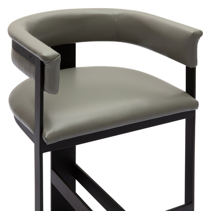 Modrest Boswell Modern Grey Faux Leather Black Counter Chair A Sophisticated Blend of Sleek Design and Contemporary Elegance for Stylish Living Spaces