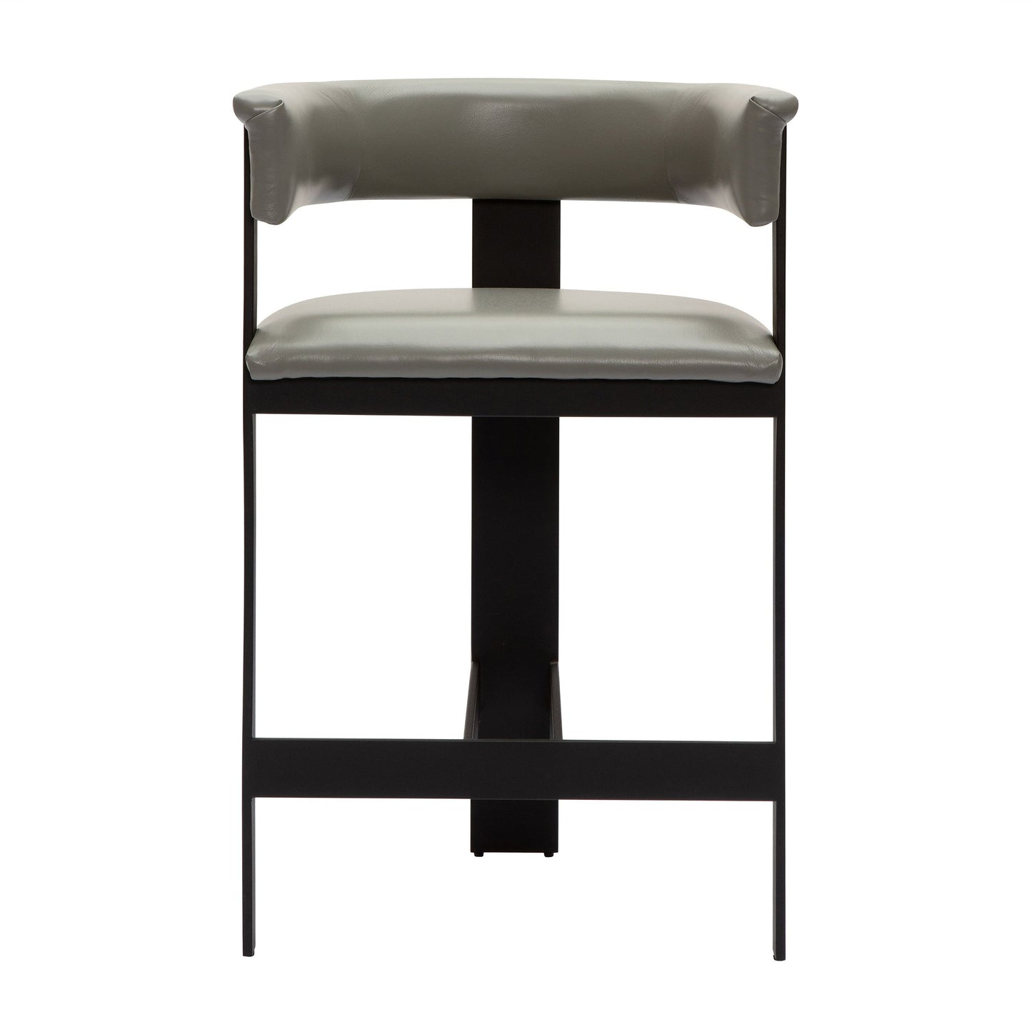 Modrest Boswell Modern Grey Faux Leather Black Counter Chair A Sophisticated Blend of Sleek Design and Contemporary Elegance for Stylish Living Spaces