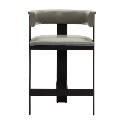 Modrest Boswell Modern Grey Faux Leather Black Counter Chair A Sophisticated Blend of Sleek Design and Contemporary Elegance for Stylish Living Spaces