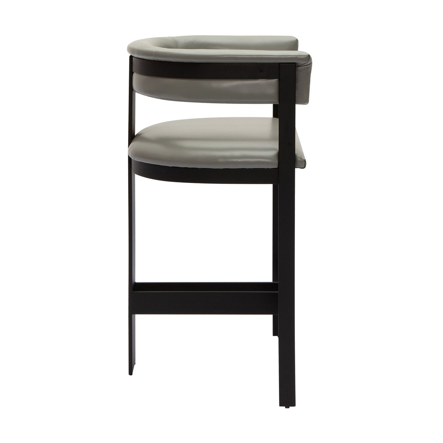 Modrest Boswell Modern Grey Faux Leather Black Counter Chair A Sophisticated Blend of Sleek Design and Contemporary Elegance for Stylish Living Spaces