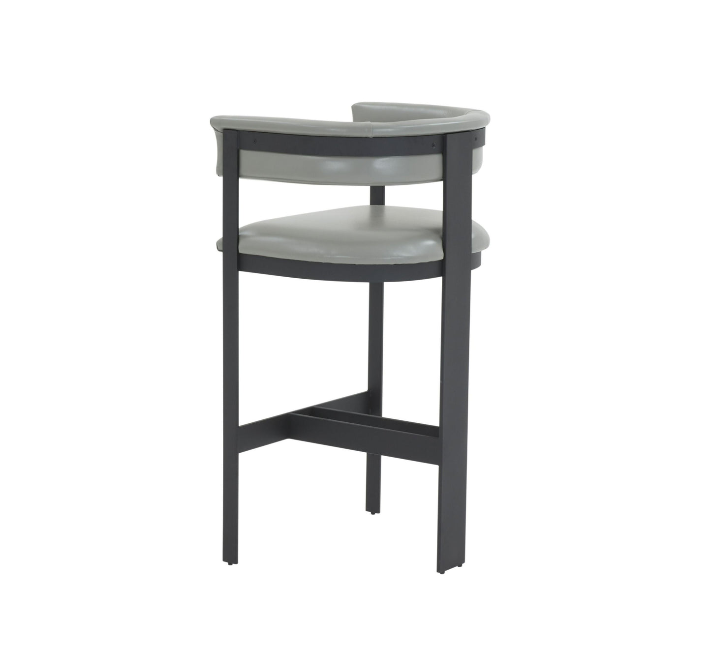 Modrest Boswell Modern Grey Faux Leather Black Barstool A Sophisticated Blend of Sleek Design and Contemporary Elegance for Stylish Living Spaces