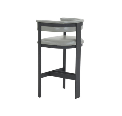 Modrest Boswell Modern Grey Faux Leather Black Barstool A Sophisticated Blend of Sleek Design and Contemporary Elegance for Stylish Living Spaces