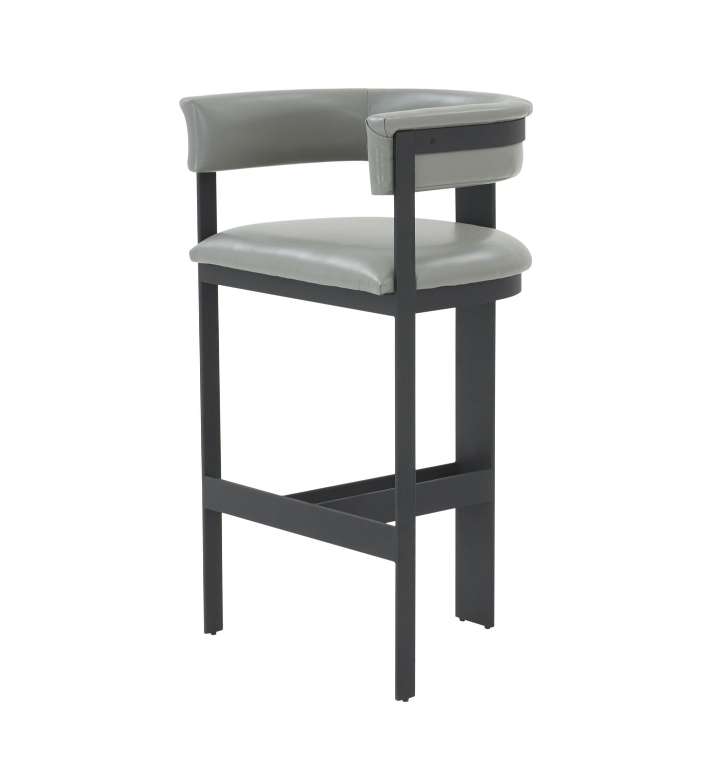 Modrest Boswell Modern Grey Faux Leather Black Barstool A Sophisticated Blend of Sleek Design and Contemporary Elegance for Stylish Living Spaces