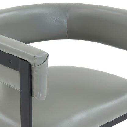 Modrest Boswell Modern Grey Faux Leather Black Barstool A Sophisticated Blend of Sleek Design and Contemporary Elegance for Stylish Living Spaces