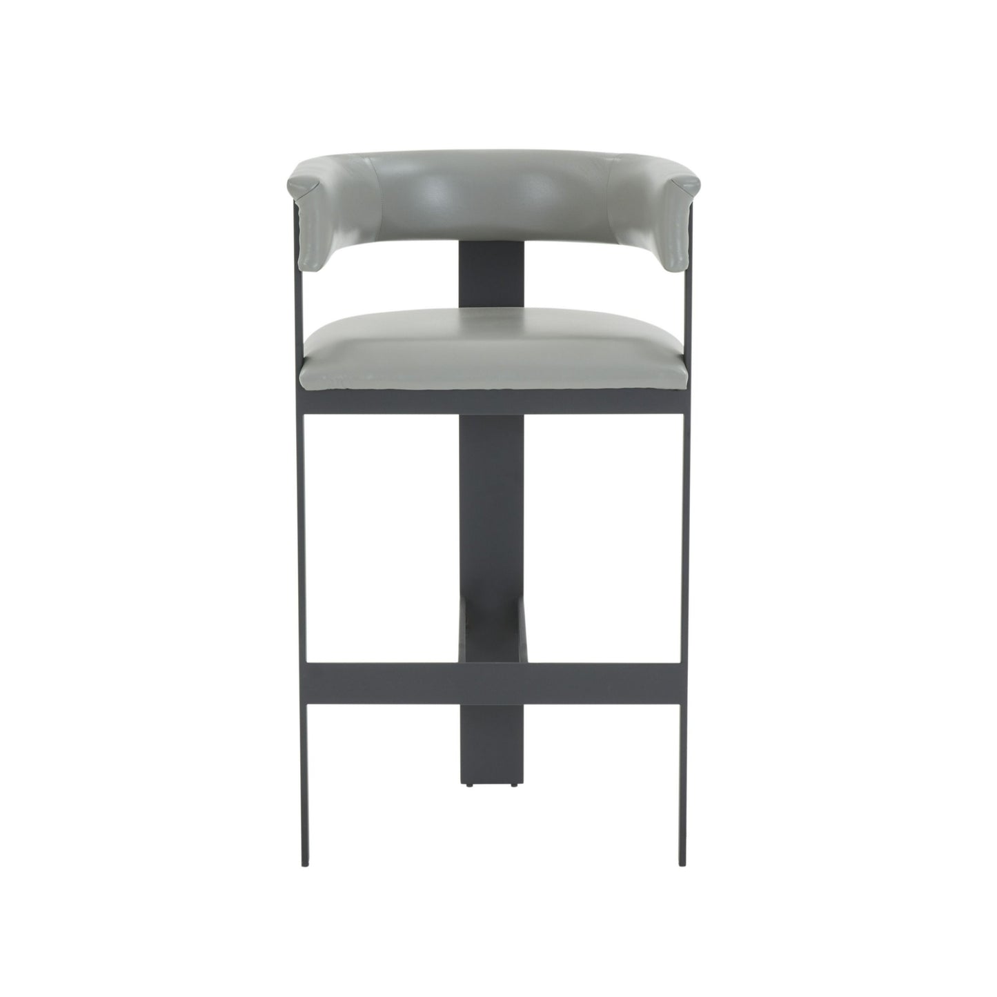 Modrest Boswell Modern Grey Faux Leather Black Barstool A Sophisticated Blend of Sleek Design and Contemporary Elegance for Stylish Living Spaces