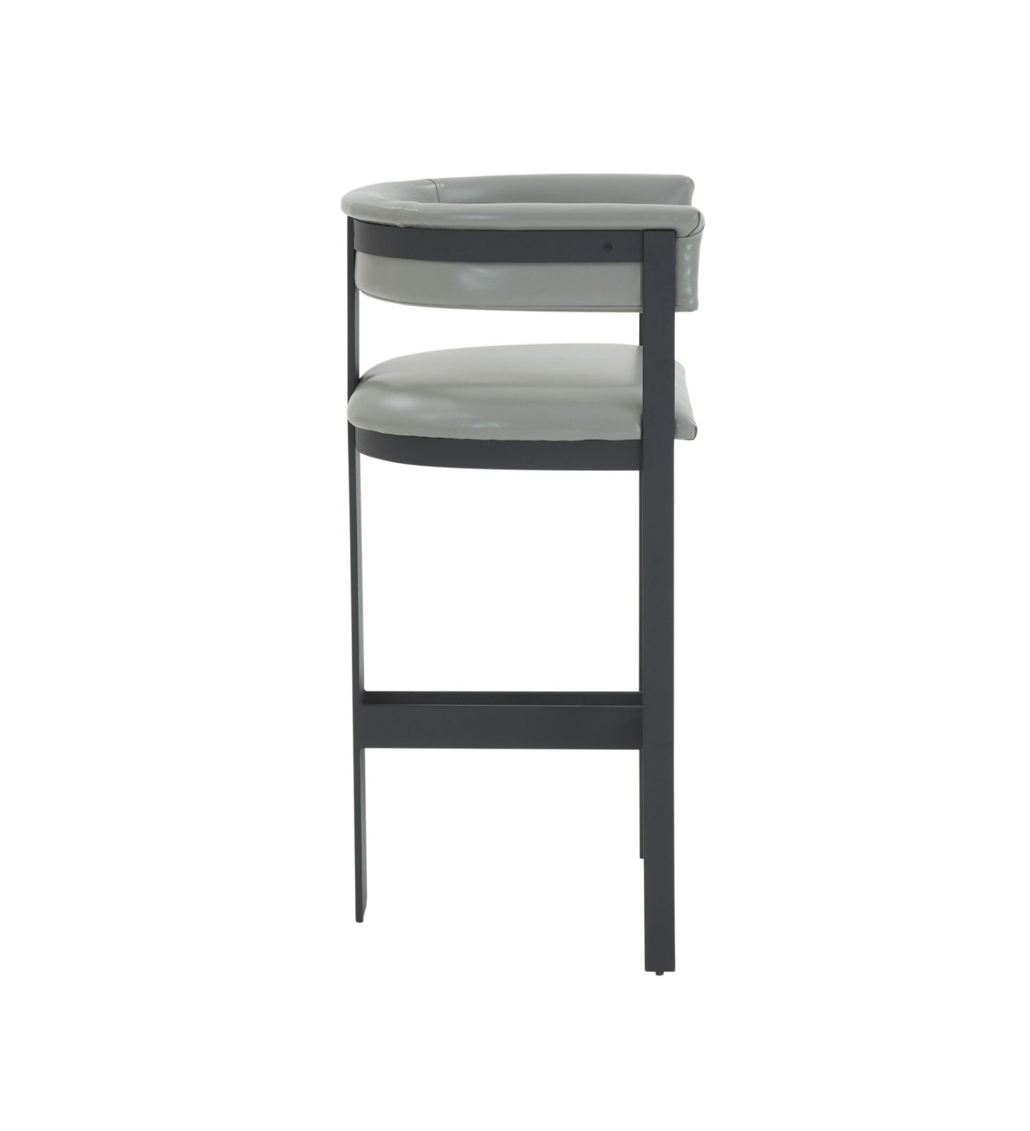 Modrest Boswell Modern Grey Faux Leather Black Barstool A Sophisticated Blend of Sleek Design and Contemporary Elegance for Stylish Living Spaces