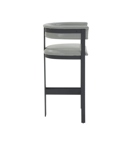 Modrest Boswell Modern Grey Faux Leather Black Barstool A Sophisticated Blend of Sleek Design and Contemporary Elegance for Stylish Living Spaces