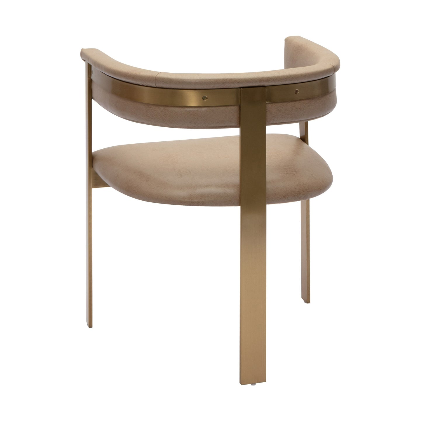 Modrest Boswell Modern Brown Faux Leather Gold Dining Chair A Sophisticated Blend of Luxurious Comfort and Contemporary Elegance for Stylish Living Spaces