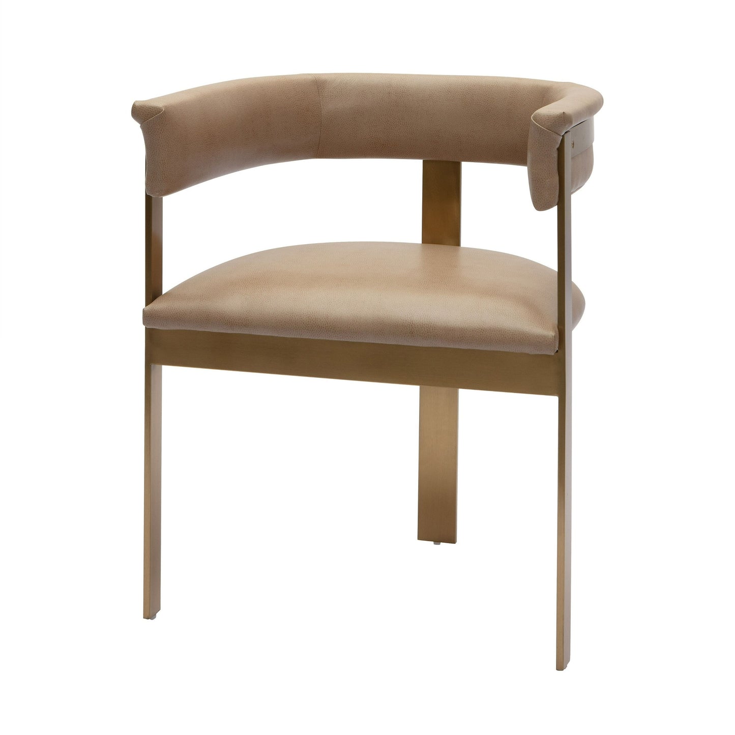 Modrest Boswell Modern Brown Faux Leather Gold Dining Chair A Sophisticated Blend of Luxurious Comfort and Contemporary Elegance for Stylish Living Spaces