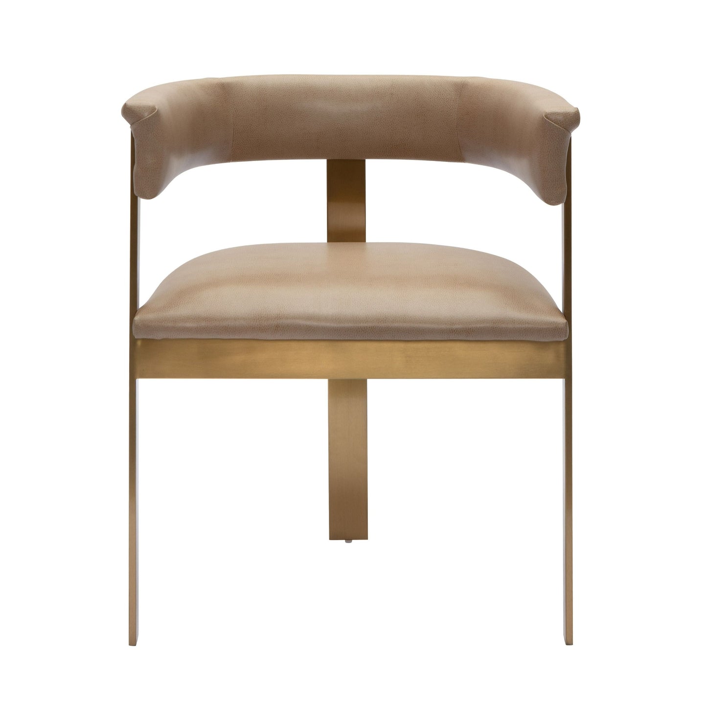 Modrest Boswell Modern Brown Faux Leather Gold Dining Chair A Sophisticated Blend of Luxurious Comfort and Contemporary Elegance for Stylish Living Spaces