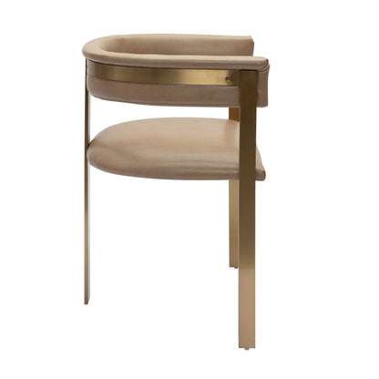 Modrest Boswell Modern Brown Faux Leather Gold Dining Chair A Sophisticated Blend of Luxurious Comfort and Contemporary Elegance for Stylish Living Spaces