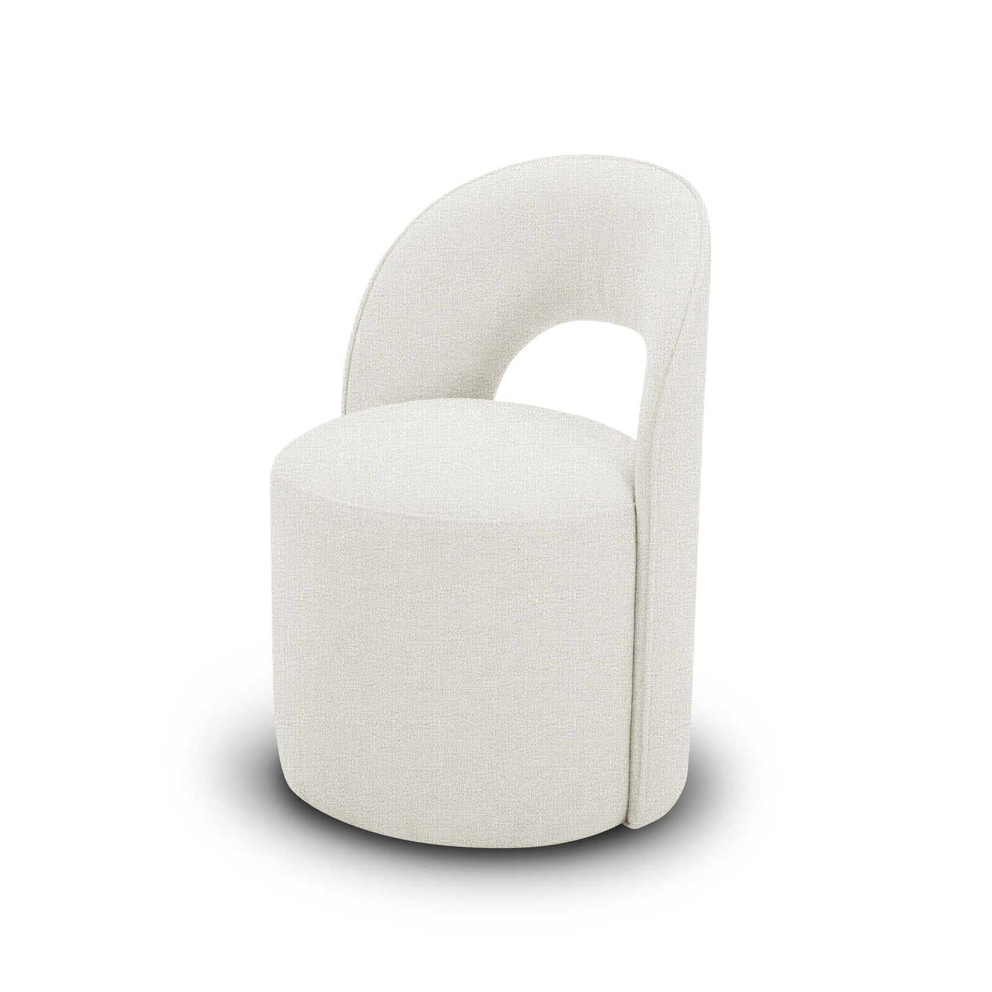 Modrest Gordon Modern Cream Fabric Swivel Dining Chair - Elegant and Comfortable Seating for Your Dining Space