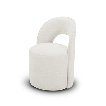 Modrest Gordon Modern Cream Fabric Swivel Dining Chair - Elegant and Comfortable Seating for Your Dining Space