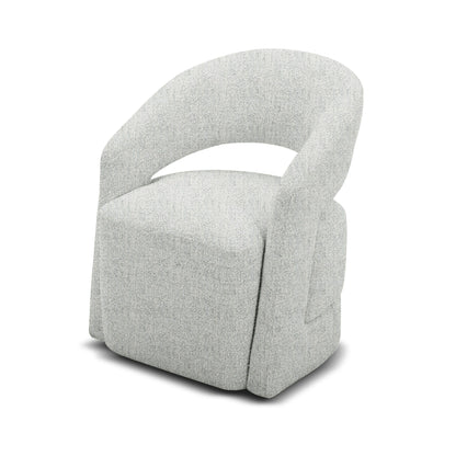 Modrest Kadoka Modern Light Grey Fabric Swivel Dining Chair - Stylish and Comfortable Seating for Your Dining Room