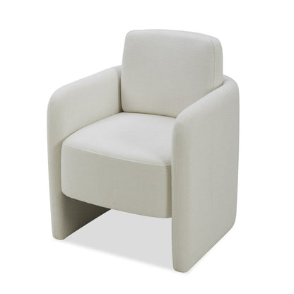 Modrest Hermosa Modern White Fabric Dining Chair A Sublime Balance of Contemporary Design and Plush Comfort for Sophisticated Dining Spaces
