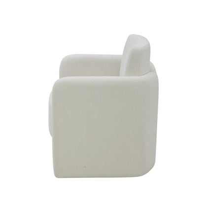Modrest Hermosa Modern White Fabric Dining Chair A Sublime Balance of Contemporary Design and Plush Comfort for Sophisticated Dining Spaces