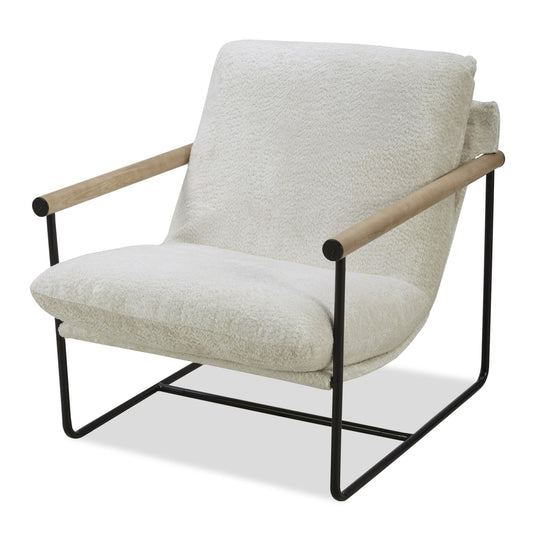 Modrest Moorcroft Modern Beige Fabric Accent Chair A Sophisticated Blend of Contemporary Design and Elegant Comfort for Stylish Living Spaces