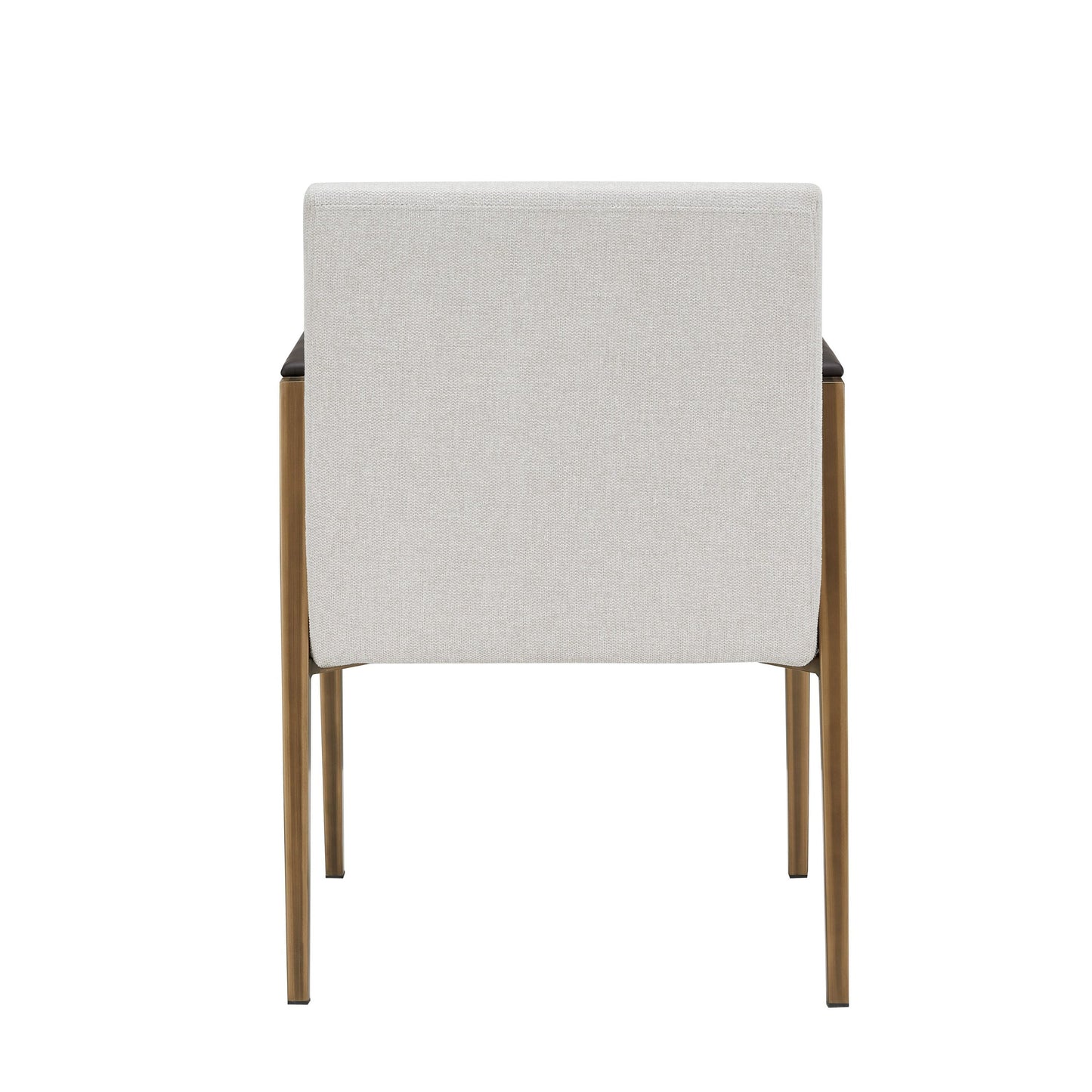 Modrest Sanders Modern Off-White Fabric Brass Dining Chair A Striking Balance of Modern Sophistication and Understated Luxury for Elegant Dining Spaces