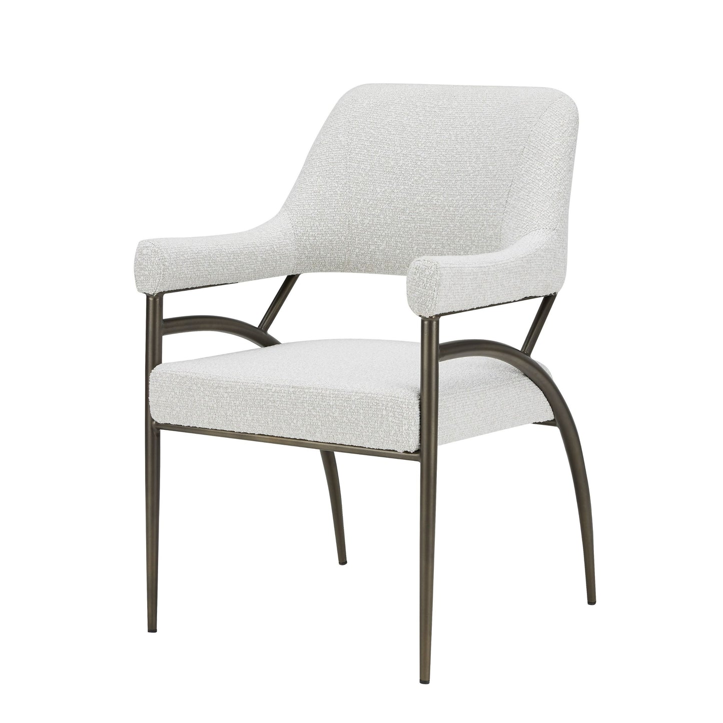 Modrest Betty - Modern Off-White Fabric + Bronze Dining Chair