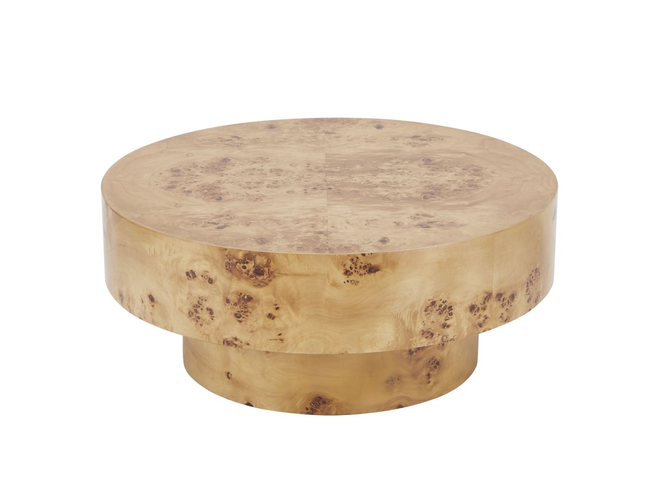 Modrest August - Modern Burl Round Coffee Table