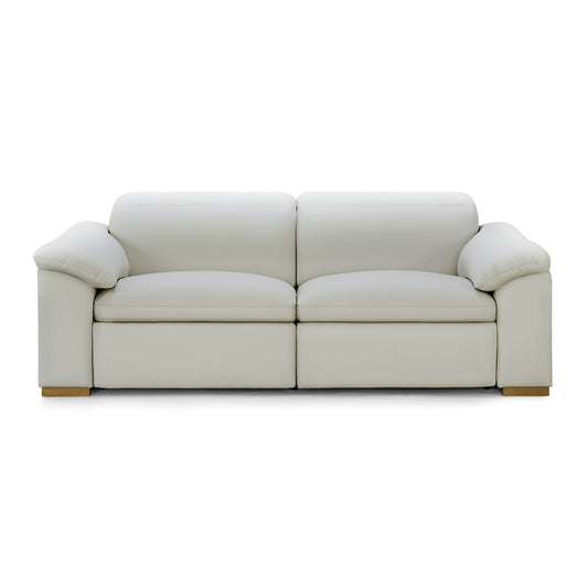 Divani Casa Gregory - Modern Off-White Leather Sofa w/ 2 Recliners