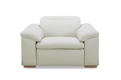Divani Casa Gregory Modern Off-White Leather Recliner Chair - Comfortable and Stylish Recliner for Contemporary Living Rooms