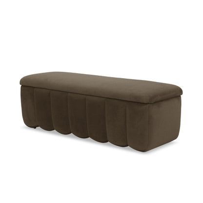 Modrest Harris - Modern Brown Fabric Bench w/ Storage