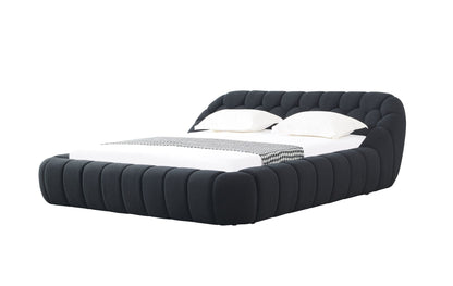 Divani Casa Yolonda - Modern Black Fabric Bed