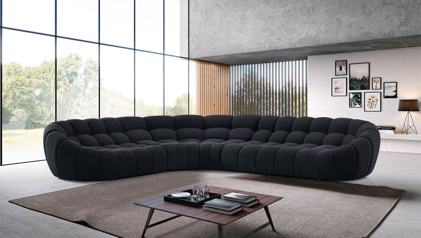 Divani Casa Yolonda - Black Fabric Sectional Sofa