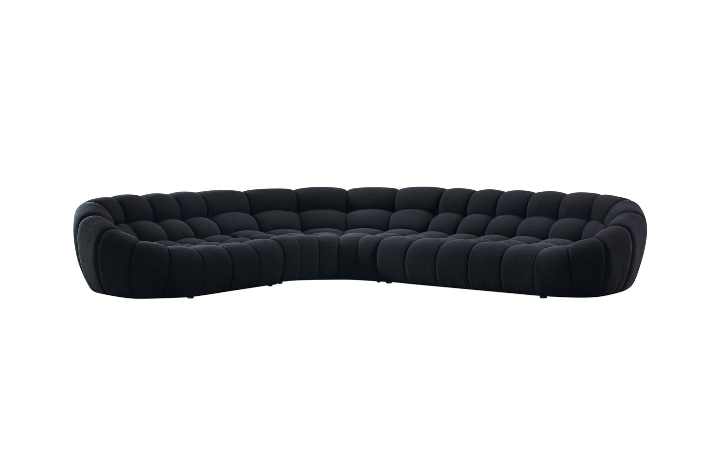 Divani Casa Yolonda - Black Fabric Sectional Sofa