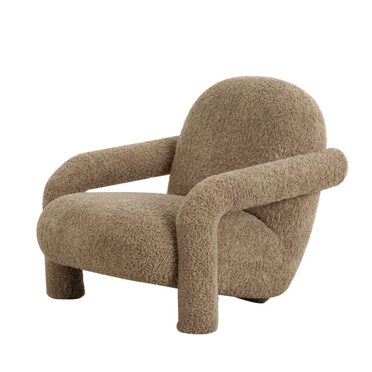 Divani Casa Trevor Modern Tan Fabric Accent Chair A Stylish Fusion of Comfort and Contemporary Design for Sophisticated Living Spaces