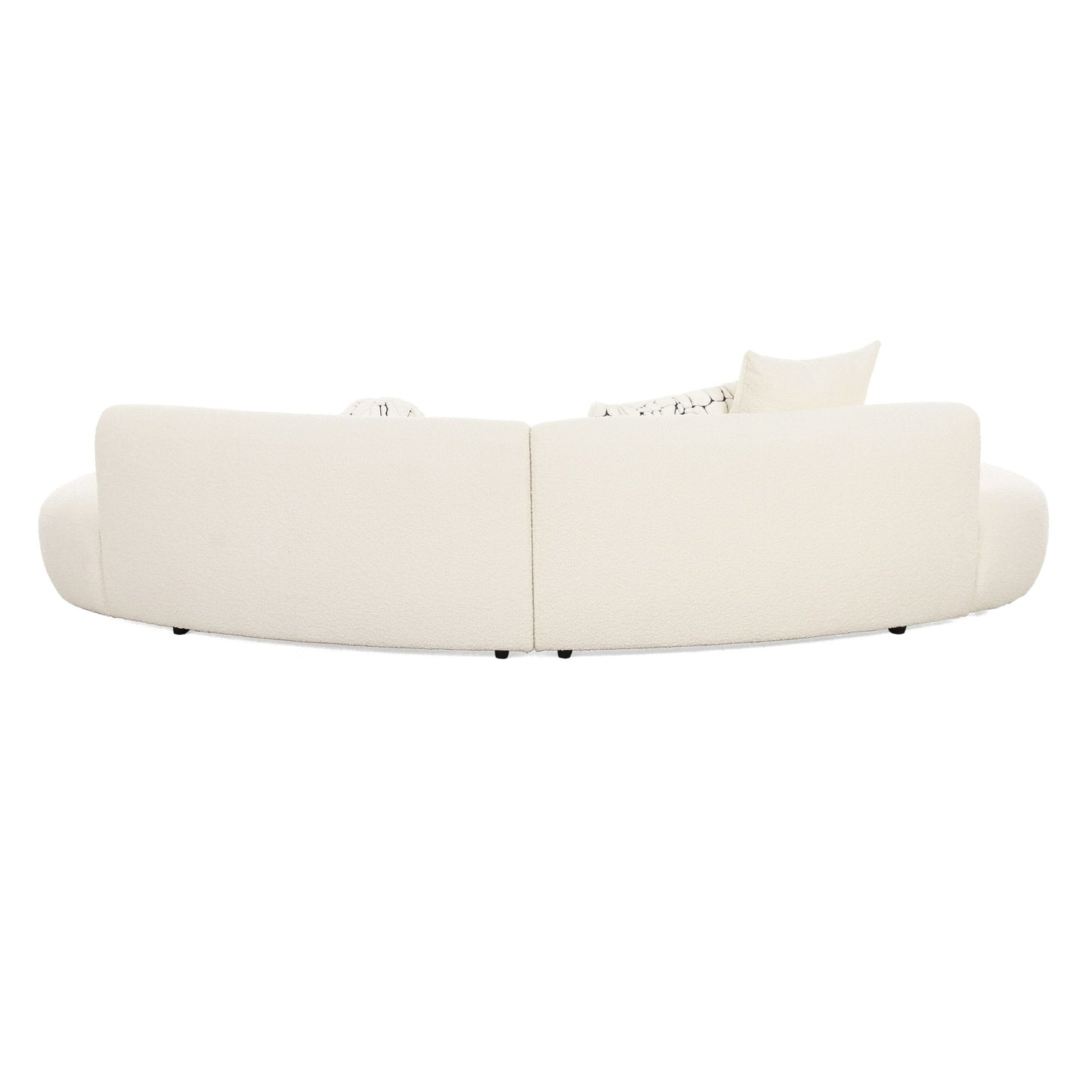 Divani Casa Weldon - Modern Cream Fabric Curved Sectional