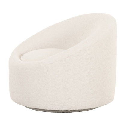 Modrest Frontier Glam Off-White Fabric Accent Chair - Elegant and Stylish Seating for Contemporary Living Rooms