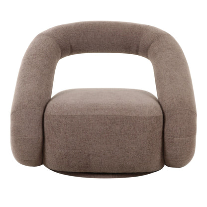 Divani Casa Tony Modern Brown Fabric Swivel Accent Chair - Stylish and Comfortable Chair for Contemporary Living Spaces