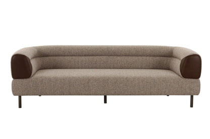 Divani Casa Plume - Modern Brown Fabric Sofa