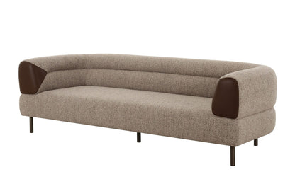 Divani Casa Plume - Modern Brown Fabric Sofa