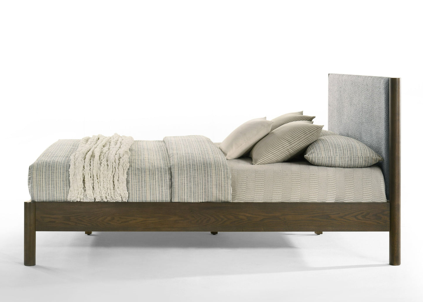 Modrest Carolina - Modern Grey Fabric + Wenge Bed