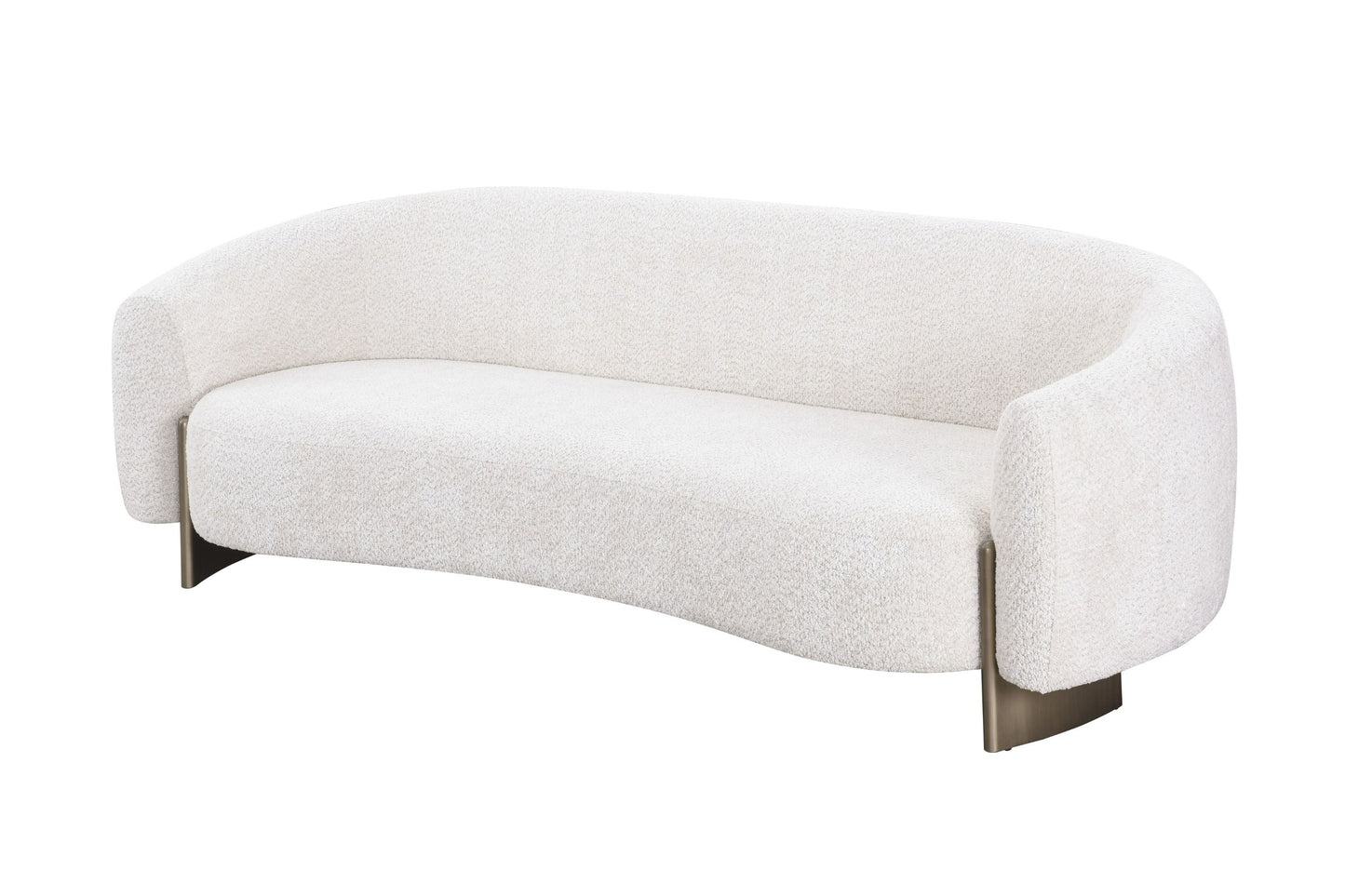 Divani Casa Thrive - Modern Beige Fabric + Antique Brass Sofa