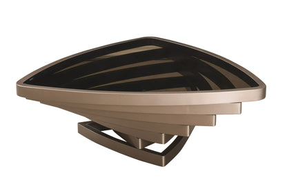 Modrest Jovial Contemporary Brown Glass Dark Gold Coffee Table A Captivating Fusion of Modern Geometry and Refined Elegance for Sophisticated Living Spaces