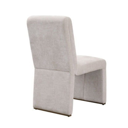 Modrest Bounty Modern Beige Fabric + Antique Brass Dining Chair (Set of 2) - Elegant and Comfortable Dining Chairs for Contemporary Dining Rooms