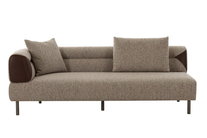 Divani Casa Plume - Modern Brown Fabric Sectional Sofa